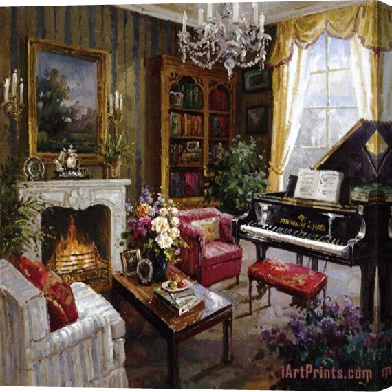 Foxwell Grand Piano Room Stretched Canvas Print / Canvas Art