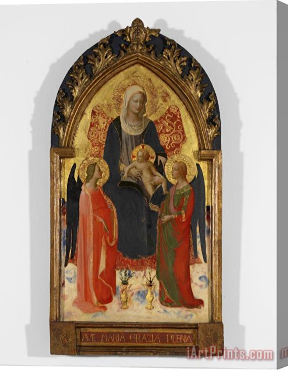 Fra Angelico Madonna And Child with Two Angels Stretched Canvas Painting / Canvas Art