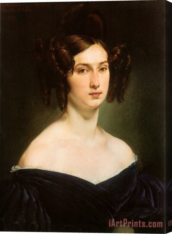 Francesco Hayez Portrait of Countess Luigia Douglas Scotti D'adda Stretched Canvas Painting / Canvas Art