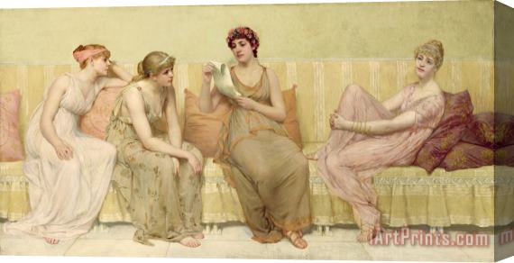 Francis Davis Millet Reading the Story of Oenone Stretched Canvas Print / Canvas Art