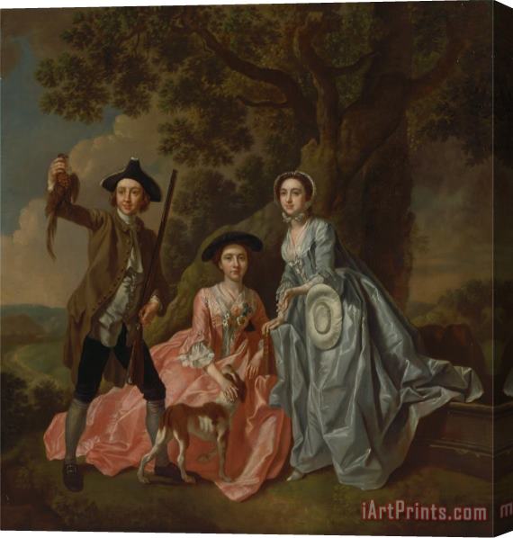 Francis Hayman George Rogers And His Wife, Margaret, And His Sister, Margaret Rogers Stretched Canvas Print / Canvas Art