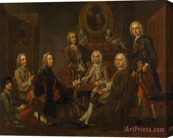 Francis Hayman Portrait of a Group of Gentleman, with The Artist Stretched Canvas Print / Canvas Art