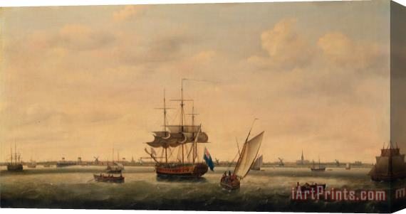 Francis Holman The Frigate 'surprise' at Anchor Off Great Yarmouth, Norfolk Stretched Canvas Print / Canvas Art