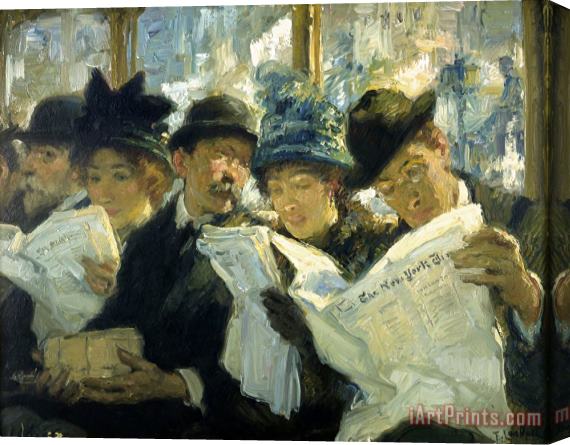 Francis Luis Mora Morning News, No Date Stretched Canvas Print / Canvas Art