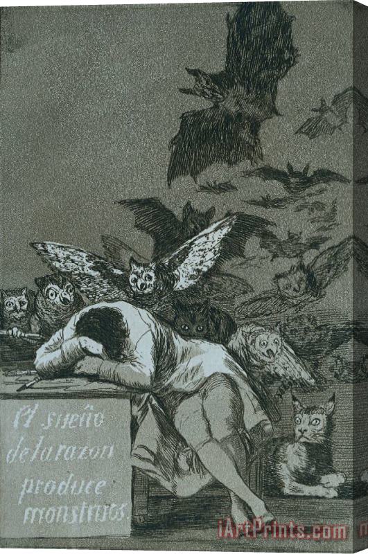 Francisco De Goya The Sleep of Reason Brings Forth Monsters Stretched Canvas Print / Canvas Art