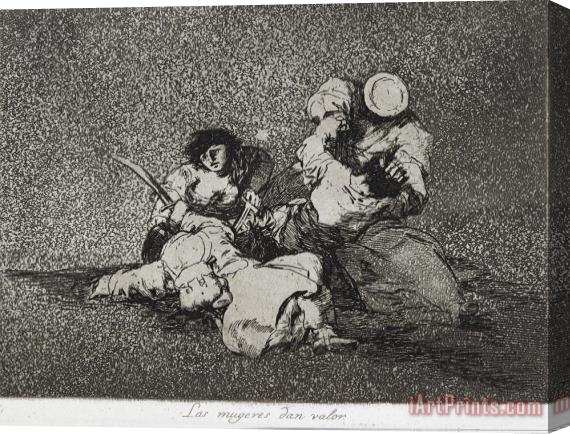 Francisco De Goya The Women Give Courage (las Mugeres Dan Valor) From The Series The Disasters of War (los Desastres D... Stretched Canvas Print / Canvas Art