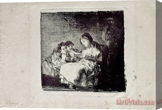 Francisco De Goya Woman Reading to Two Children Stretched Canvas Print / Canvas Art