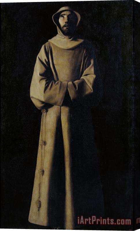 Francisco de Zurbaran Saint Francis of Assisi According to Pope Nicholas V's Vision Stretched Canvas Print / Canvas Art