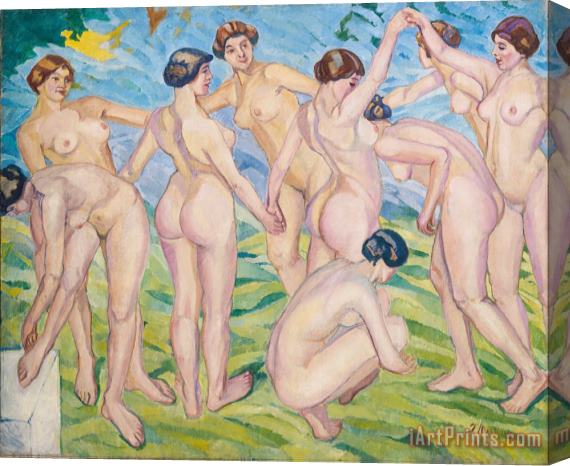 Francisco Iturrino Nudes (women Dancing in a Ring) Stretched Canvas Painting / Canvas Art