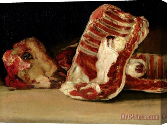 Francisco Jose de Goya y Lucientes Still Life Of Sheep's Ribs And Head Stretched Canvas Print / Canvas Art