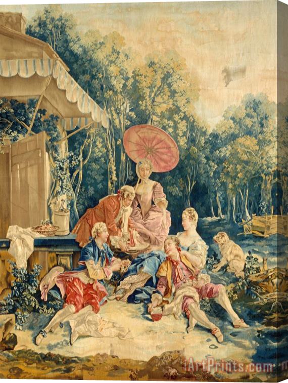 Francois Boucher The Collation From a Set of The Italian Village Scenes Stretched Canvas Print / Canvas Art