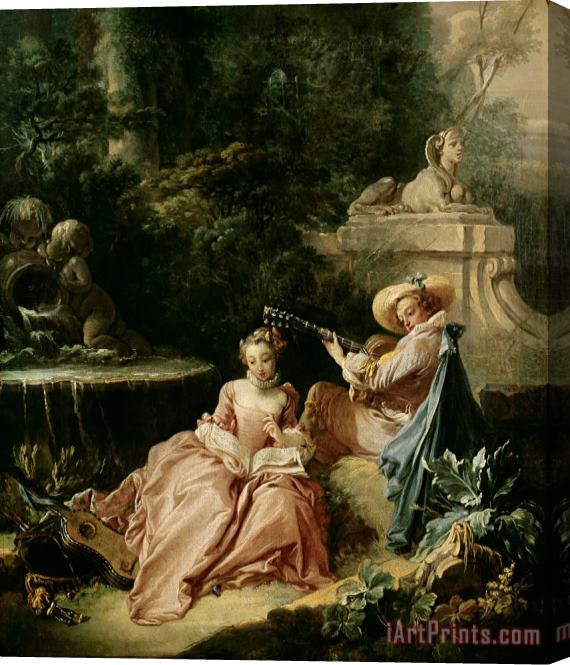 Francois Boucher The Music Lesson Stretched Canvas Painting / Canvas Art