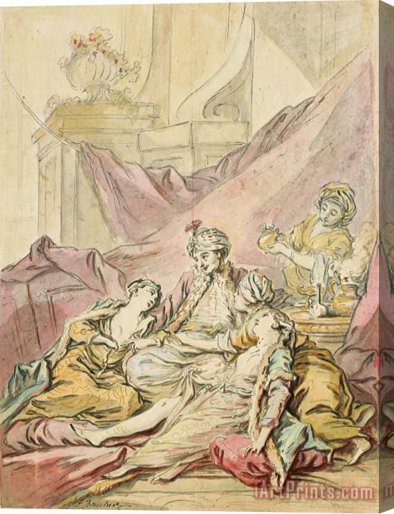 Francois Boucher The Pasha in His Harem, C. 1735 1739 Stretched Canvas Print / Canvas Art