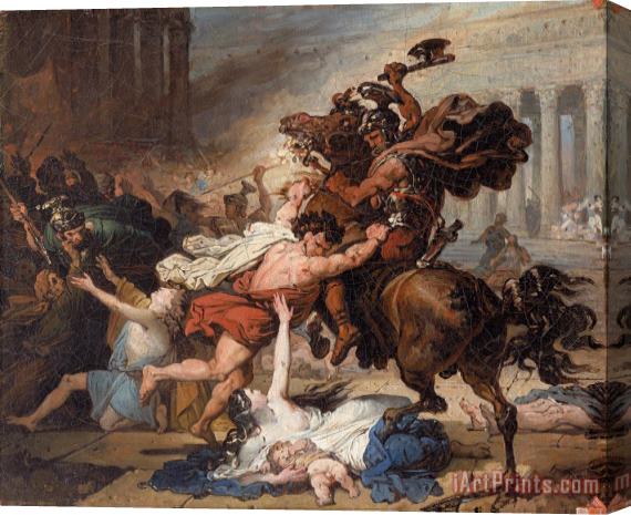 Francois Joseph Heim Study for Destruction of Jerusalem by The Romans Stretched Canvas Print / Canvas Art