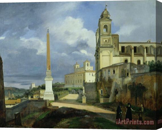 Francois Marius Granet Trinita dei Monti and the Villa Medici in Rome Stretched Canvas Print / Canvas Art
