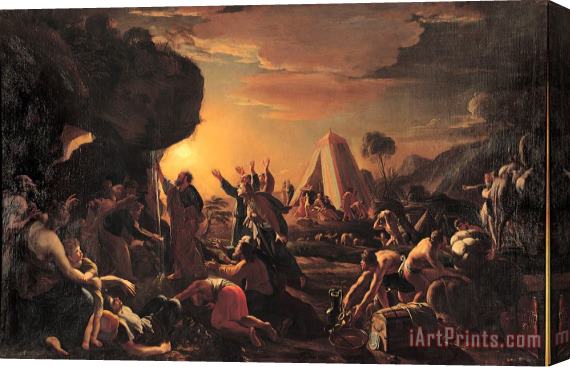 Francois Perrier Moses Draws Water From The Rock Stretched Canvas Print / Canvas Art