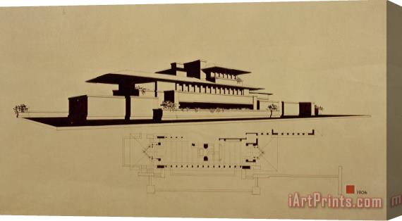 Frank Lloyd Wright Frederick Robie House, Chicago, Il Stretched Canvas Painting / Canvas Art