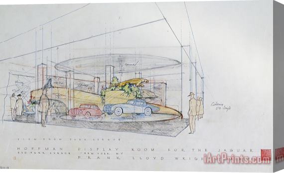Frank Lloyd Wright Hoffman Display Room for The Jaguar, Park Avenue, Nyc, Ny (demolished March 2013) Stretched Canvas Painting / Canvas Art