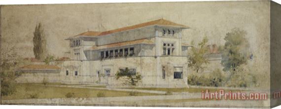 Frank Lloyd Wright Isidore Heller House (perspective View). Chicago, Il Stretched Canvas Print / Canvas Art