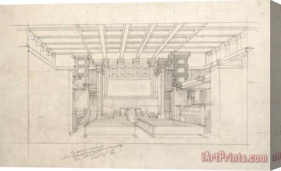 Frank Lloyd Wright Unity Temple, Oak Park, Il Stretched Canvas Print / Canvas Art