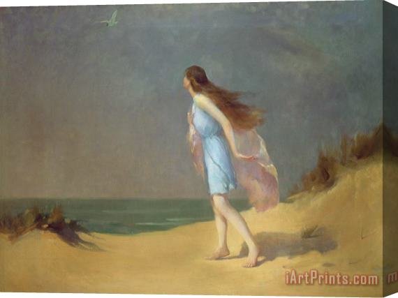 Frank Richards Girl on the beach Stretched Canvas Painting / Canvas Art