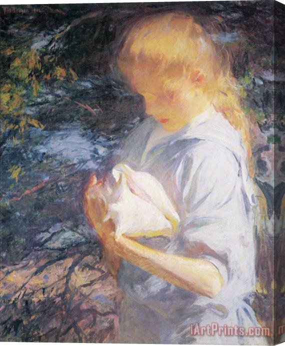 Frank Weston Benson Eleanor Holding a Shell Stretched Canvas Painting / Canvas Art