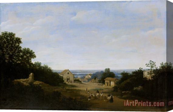 Frans Jansz Post Brazilian Landscape with The Village of Igaracu. to The Left The Church of Sts Cosmas And Damian Stretched Canvas Print / Canvas Art