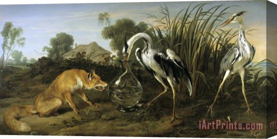 Frans Snyders Fable of The Fox And The Heron Stretched Canvas Print / Canvas Art