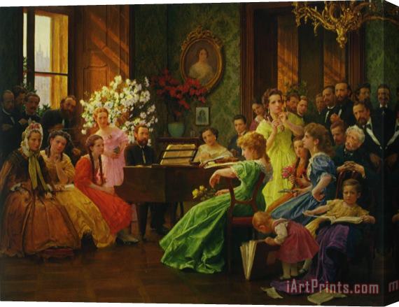Franz Dvorak Smetana And His Friends in 1865 Stretched Canvas Print / Canvas Art