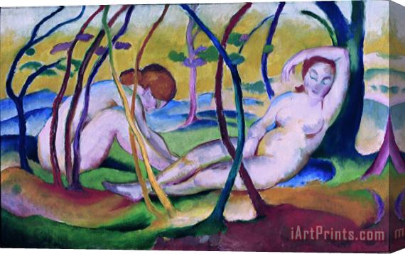 Franz Marc Nudes Under Trees Stretched Canvas Print / Canvas Art