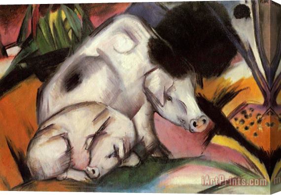 Franz Marc Pigs Stretched Canvas Painting / Canvas Art