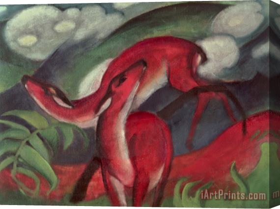 Franz Marc The Red Deer Stretched Canvas Painting / Canvas Art