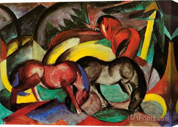Franz Marc Three Horses Stretched Canvas Painting / Canvas Art