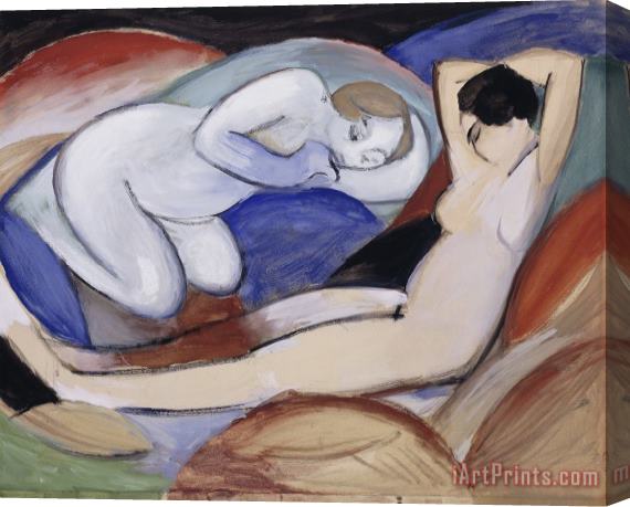 Franz Marc Two Reclining Nudes Stretched Canvas Print / Canvas Art