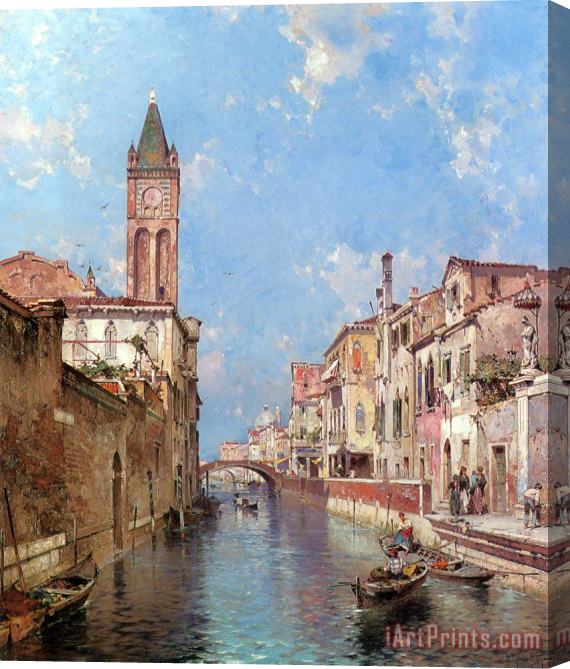 Franz Richard Unterberger Rio St. Barnaba, Venice Stretched Canvas Painting / Canvas Art
