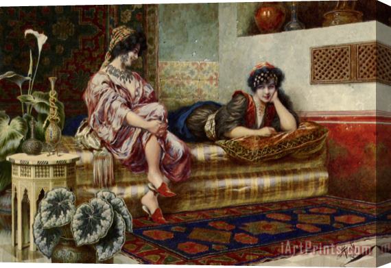 Franz von Defregger Idle Hours in The Harem Stretched Canvas Painting / Canvas Art