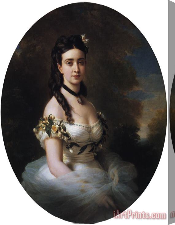 Franz Xavier Winterhalter Portrait of an American Lady Stretched Canvas Painting / Canvas Art