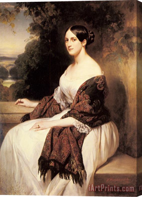 Franz Xavier Winterhalter Portrait of Madame Ackerman, The Wife of The Chief Finance Minister of King Louis Philippe Stretched Canvas Print / Canvas Art