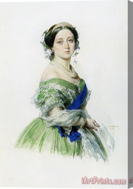 Franz Xavier Winterhalter Queen Victoria Stretched Canvas Print / Canvas Art