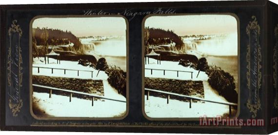 Frederic And William Langenheim Winter Niagara Falls, General View From The American Side Stretched Canvas Print / Canvas Art