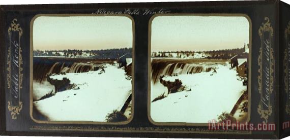 Frederic And William Langenheim Winter, Niagara Falls, Table Rock, Canada Side Stretched Canvas Painting / Canvas Art