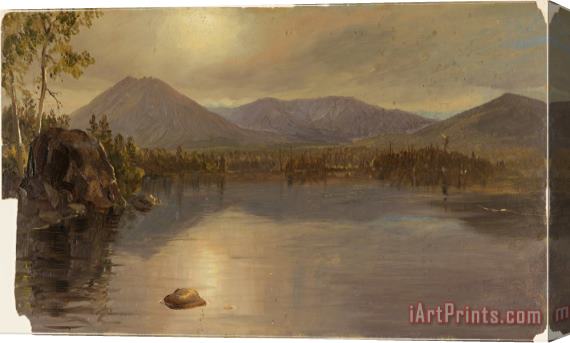 Frederic Edwin Church Mounts Katahdin And Turner From Lake Katahdin, Maine Stretched Canvas Painting / Canvas Art