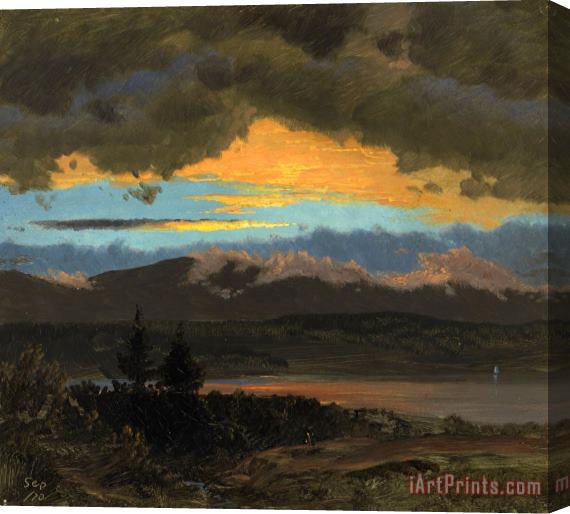 Frederic Edwin Church Sunset Across The Hudson Valley, New York Stretched Canvas Painting / Canvas Art