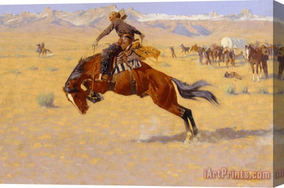 Frederic Remington A Cold Morning On The Range Stretched Canvas Painting / Canvas Art