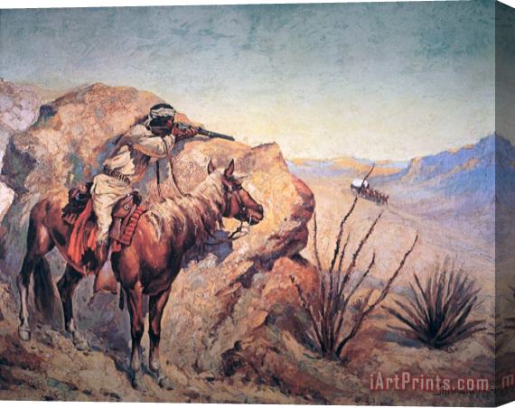Frederic Remington Apache Ambush Stretched Canvas Print / Canvas Art