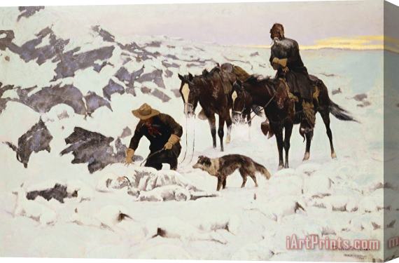 Frederic Remington The Frozen Sheepherder Stretched Canvas Painting / Canvas Art