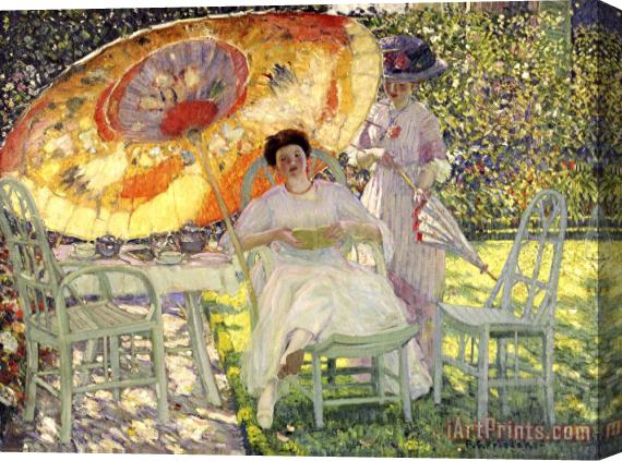 Frederick Carl Frieseke The Garden Parasol Stretched Canvas Painting / Canvas Art