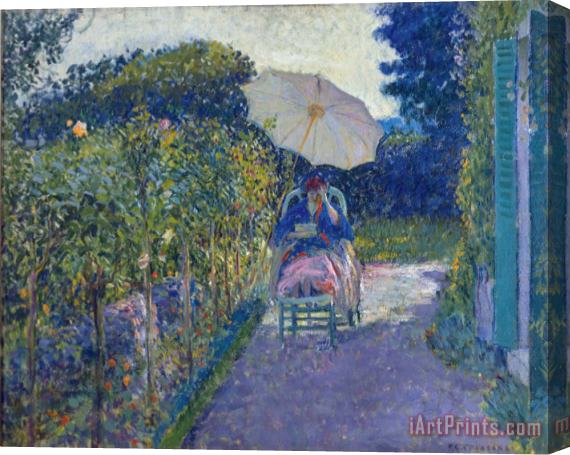 Frederick Carl Frieske Woman Seated in a Garden Stretched Canvas Print / Canvas Art