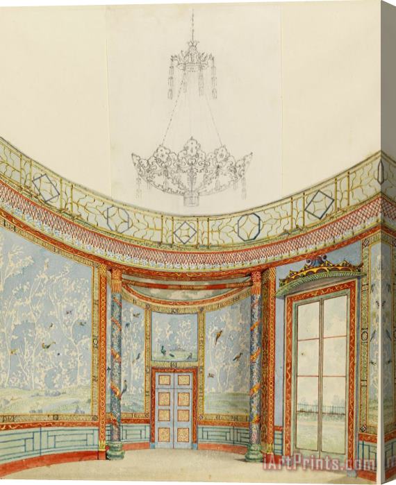 Frederick Crace Design for The Decoration of The Saloon, The Royal Pavillion, Brighton Stretched Canvas Print / Canvas Art