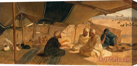 Frederick Goodall Arabs in the Desert Stretched Canvas Print / Canvas Art